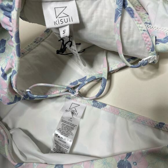 NEW Kisuii Blue Floral Two Piece Swimsuit Size Small - Picture 4 of 4